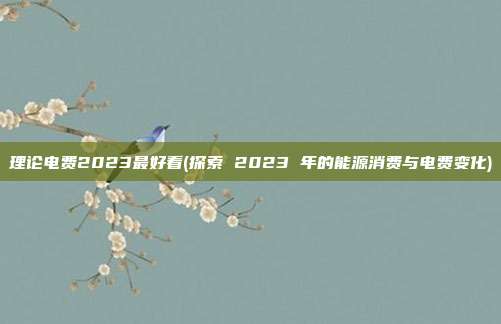 理论电费2023最好看(探索 2023 年的能源消费与电费变化)